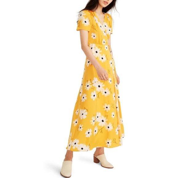 Madewell Dresses & Skirts - Madewell Ikat Floral Puff Sleeve Wrap Dress